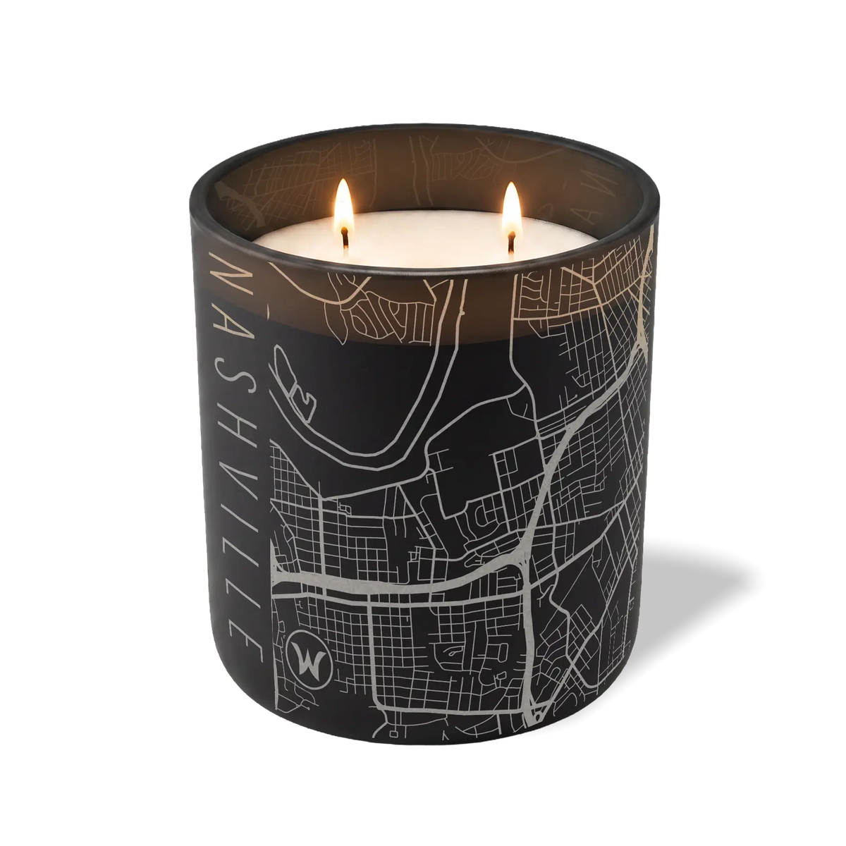 Wild Journey Custom Etched Nashville Map 12 oz Studio Series Candle in Black