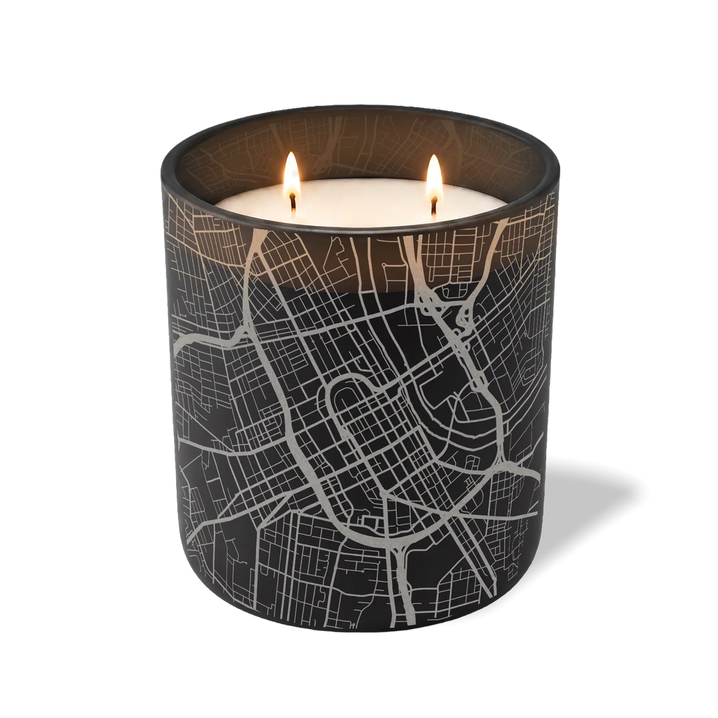 Wild Journey Custom Etched Nashville Map 12 oz Studio Series Candle in Black