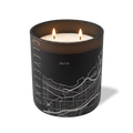 Wild Journey Custom Etched Cleveland Map 12 oz Studio Series Candle in Black
