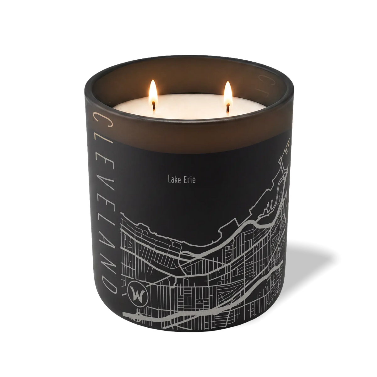 Wild Journey Custom Etched Cleveland Map 12 oz Studio Series Candle in Black