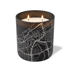 Wild Journey Custom Etched Cleveland Map 12 oz Studio Series Candle in Black