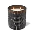 Wild Journey Custom Etched Salt Lake City Map 12 oz Studio Series Candle in Black
