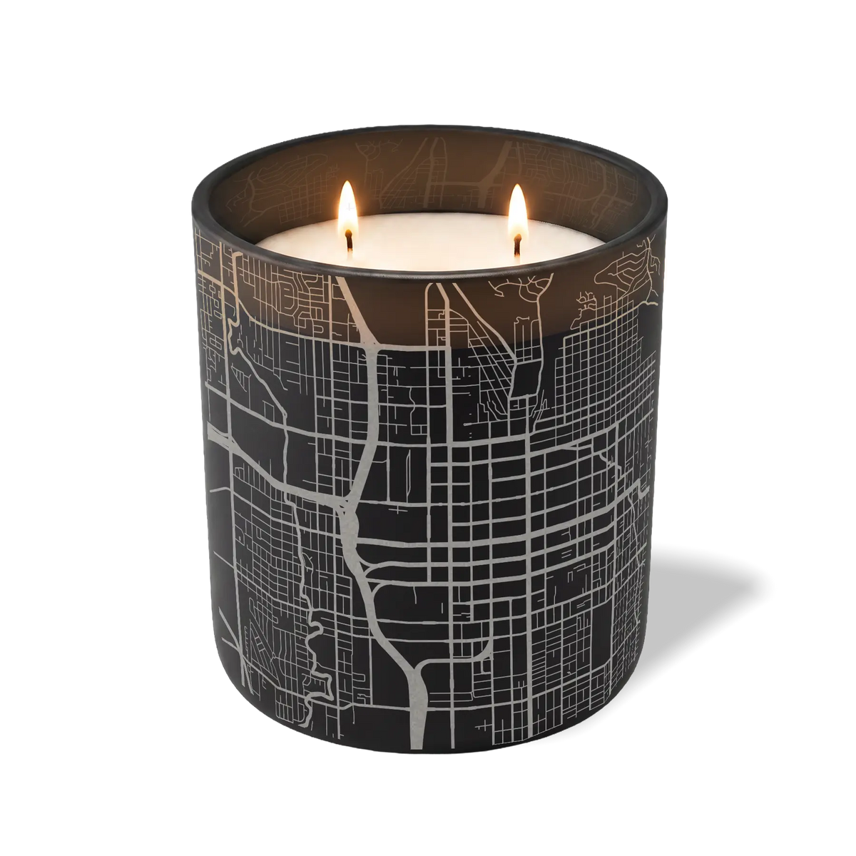 Wild Journey Custom Etched Salt Lake City Map 12 oz Studio Series Candle in Black