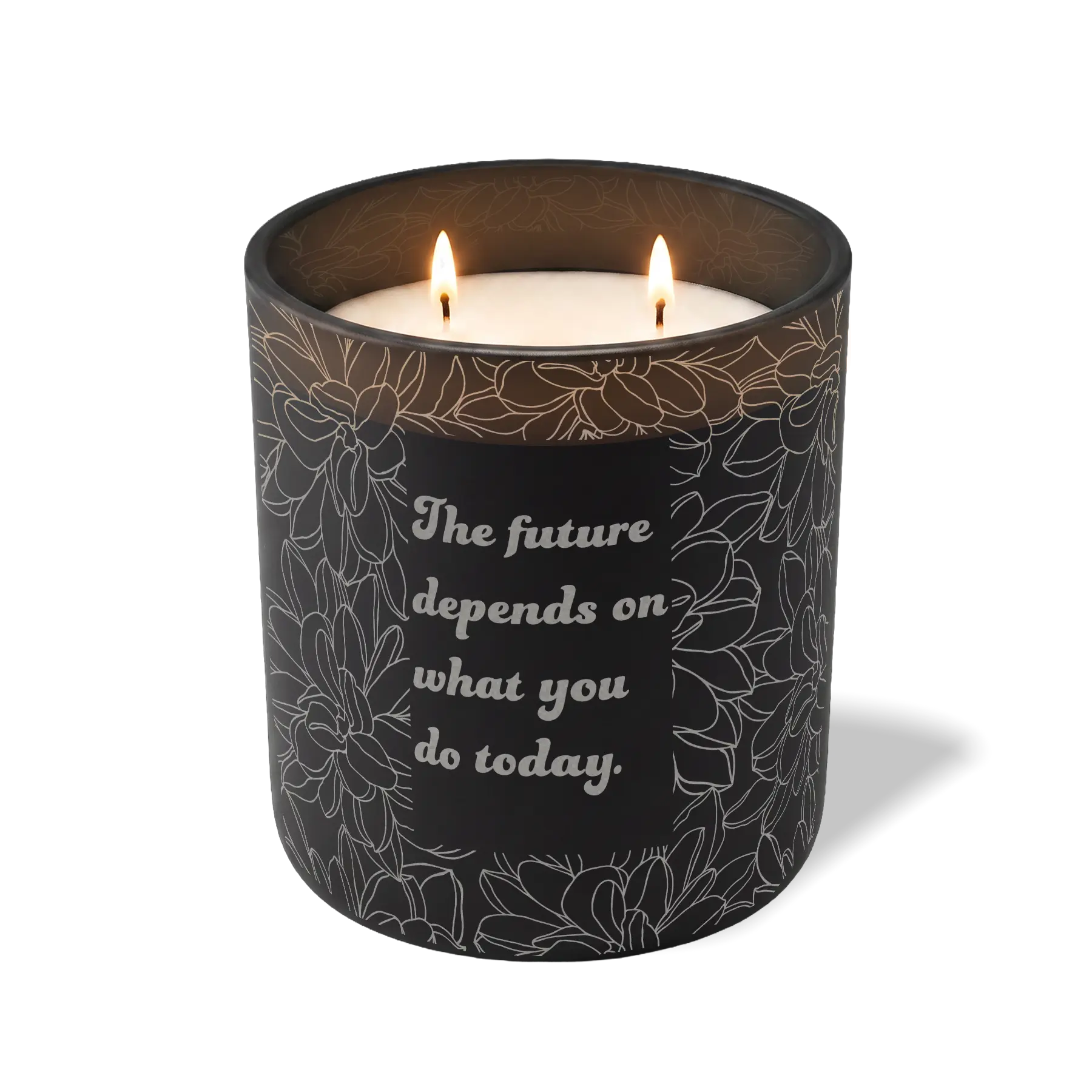 Wild Journey Custom Etched The Future Depends on What You Do Today 12 oz Studio Series Candle in Black
