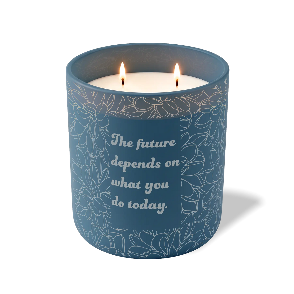 Wild Journey Custom Etched The Future Depends on What You Do Today 12 oz Studio Series Candle in Cobalt