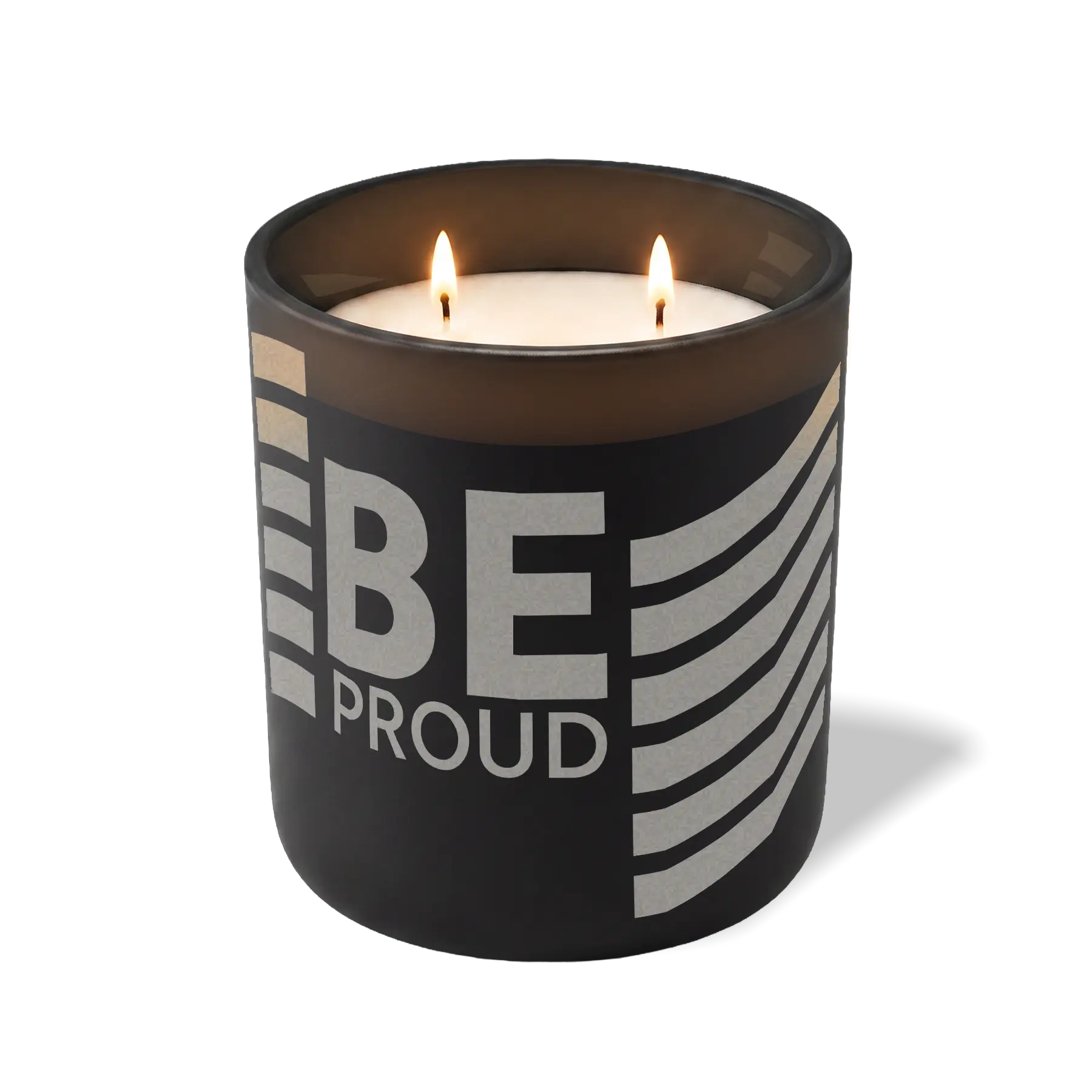 Wild Journey Custom Etched Be Proud Wavy 12 oz Studio Series Candle in Black