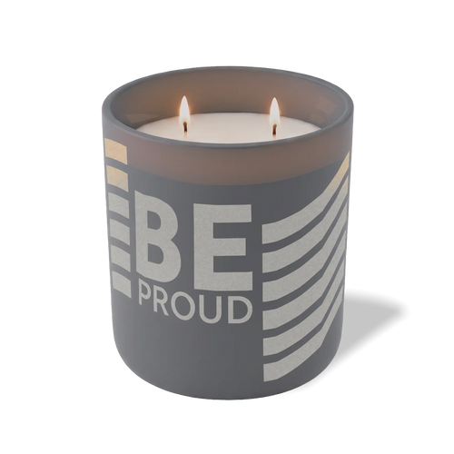 Wild Journey Custom Etched Be Proud Wavy 12 oz Studio Series Candle in Graphite