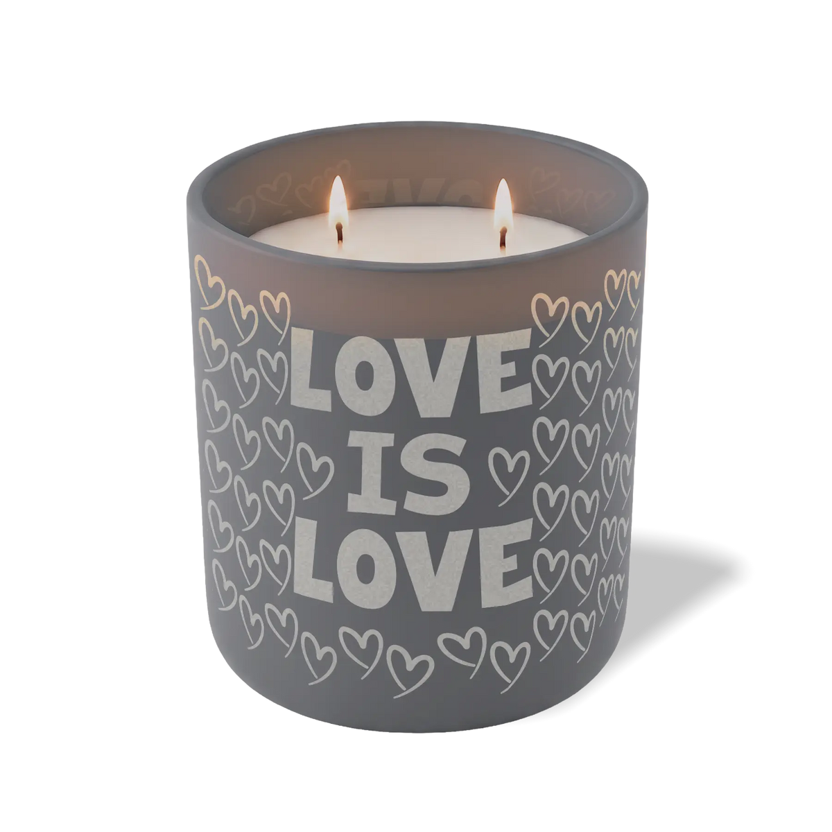 Wild Journey Custom Etched Love is Love Hearts 12 oz Studio Series Candle in Graphite