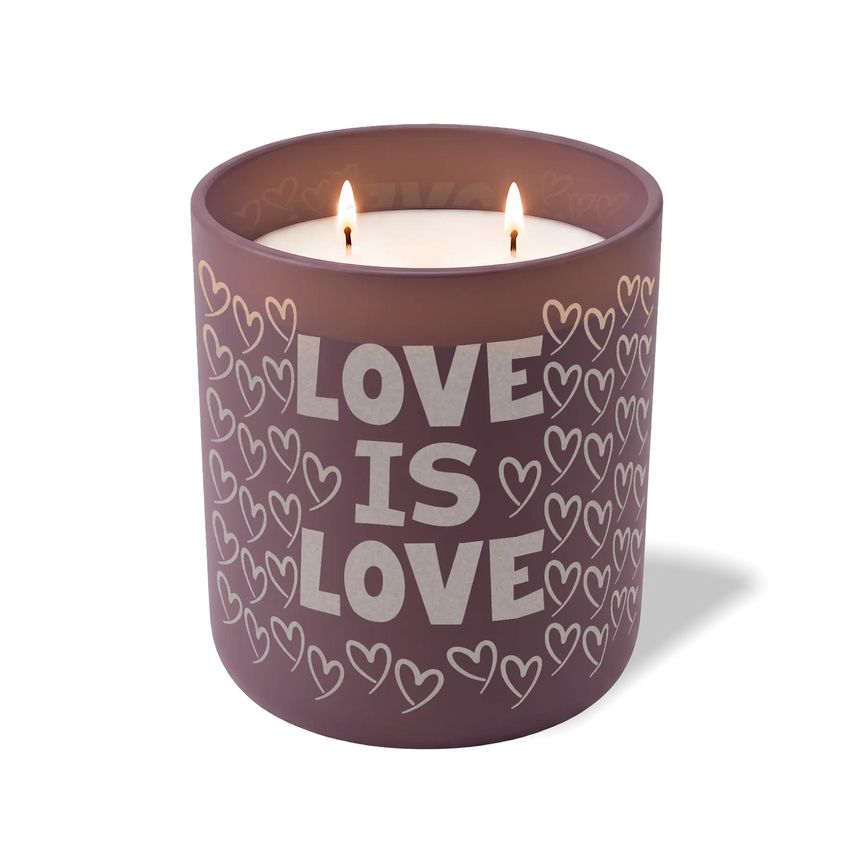 Wild Journey Custom Etched Love is Love Hearts 12 oz Studio Series Candle in Velvet Plum