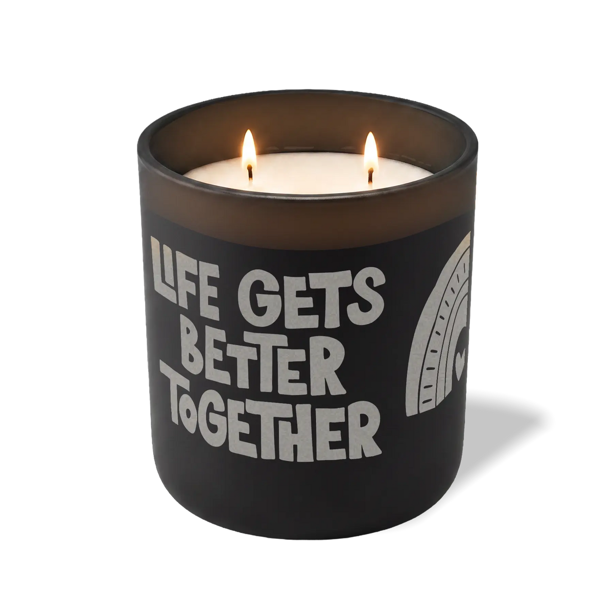 Wild Journey Custom Etched Life Gets Better Together 12 oz Studio Series Candle in Black