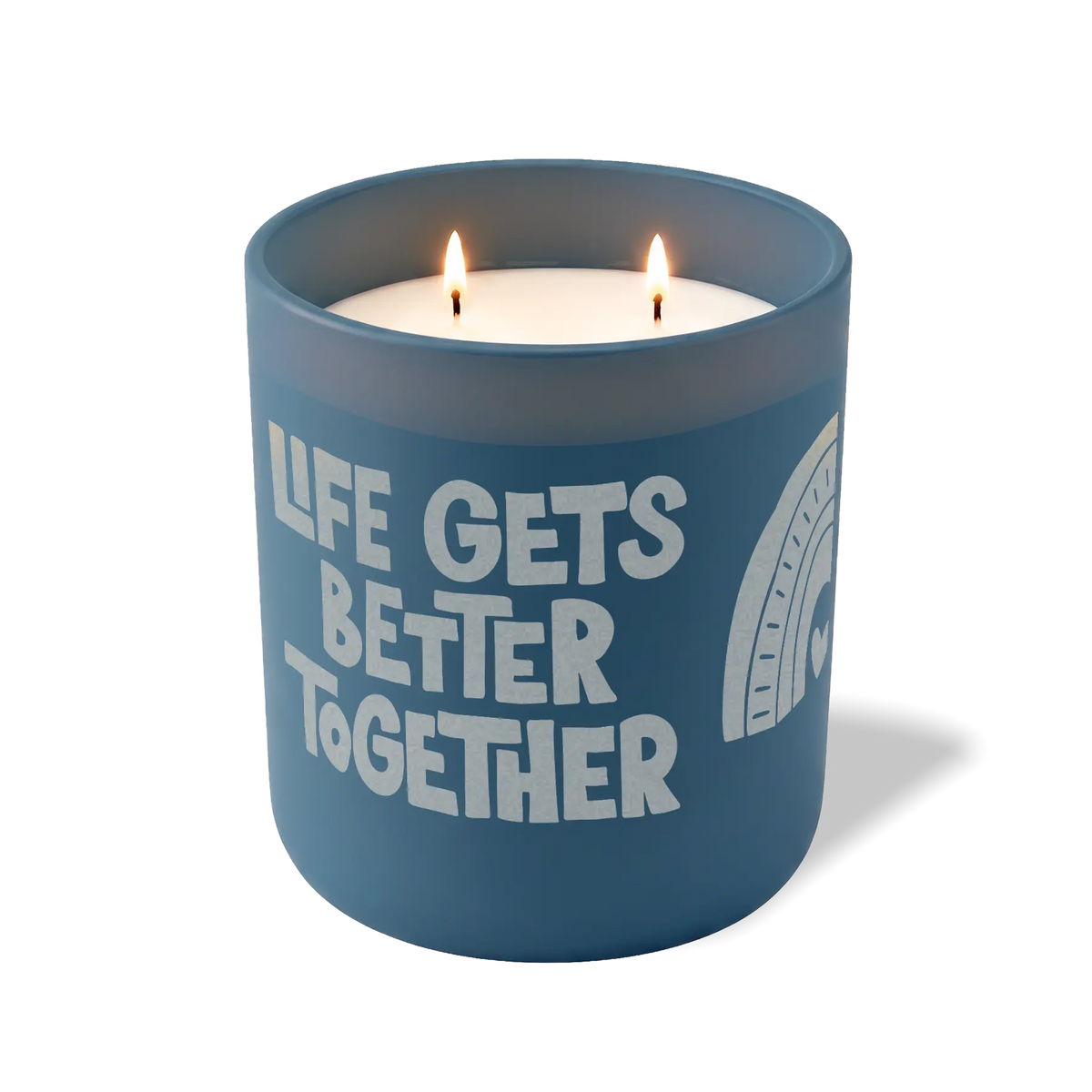 Wild Journey Custom Etched Life Gets Better Together 12 oz Studio Series Candle in Cobalt