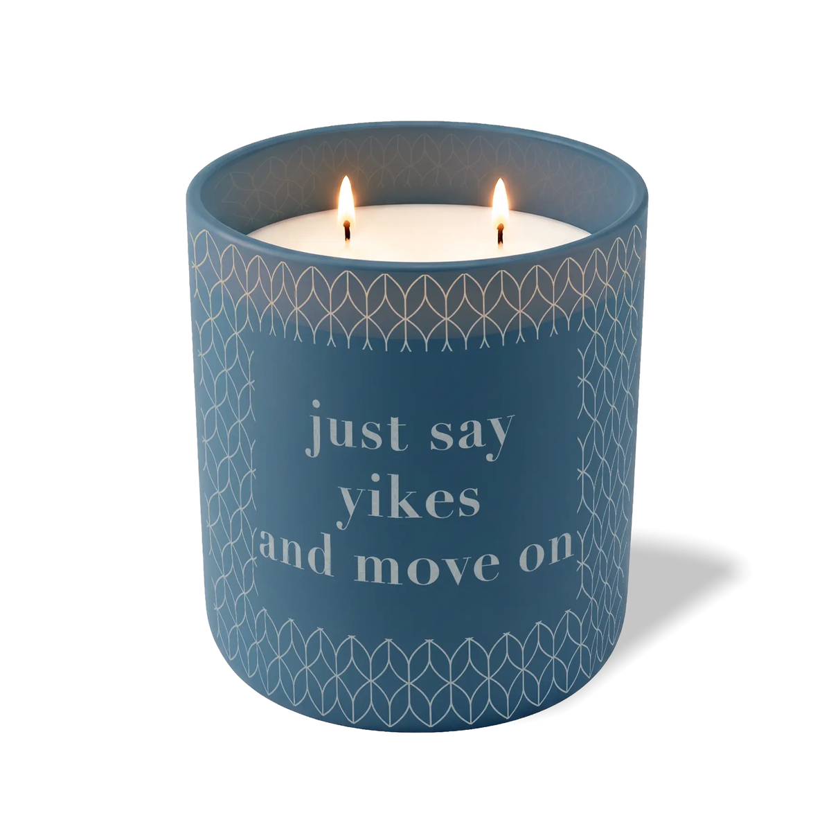 Wild Journey Custom Etched Just Say Yikes and Move On 12 oz Studio Series Candle in Cobalt