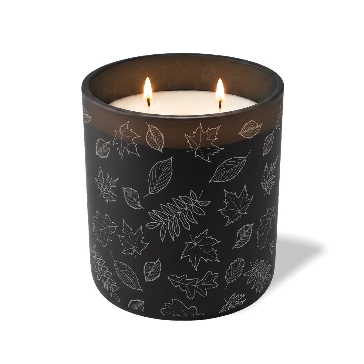 Wild Journey Custom Etched Falling Leaves 12 oz Studio Series Candle in Black