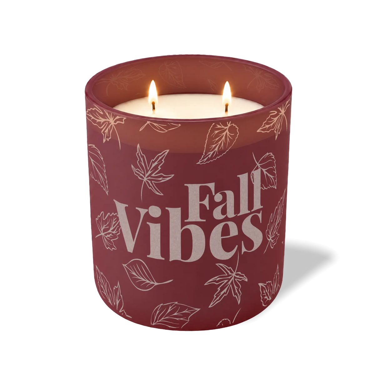 Wild Journey Custom Etched Fall Vibes 12 oz Studio Series Candle in Burgundy