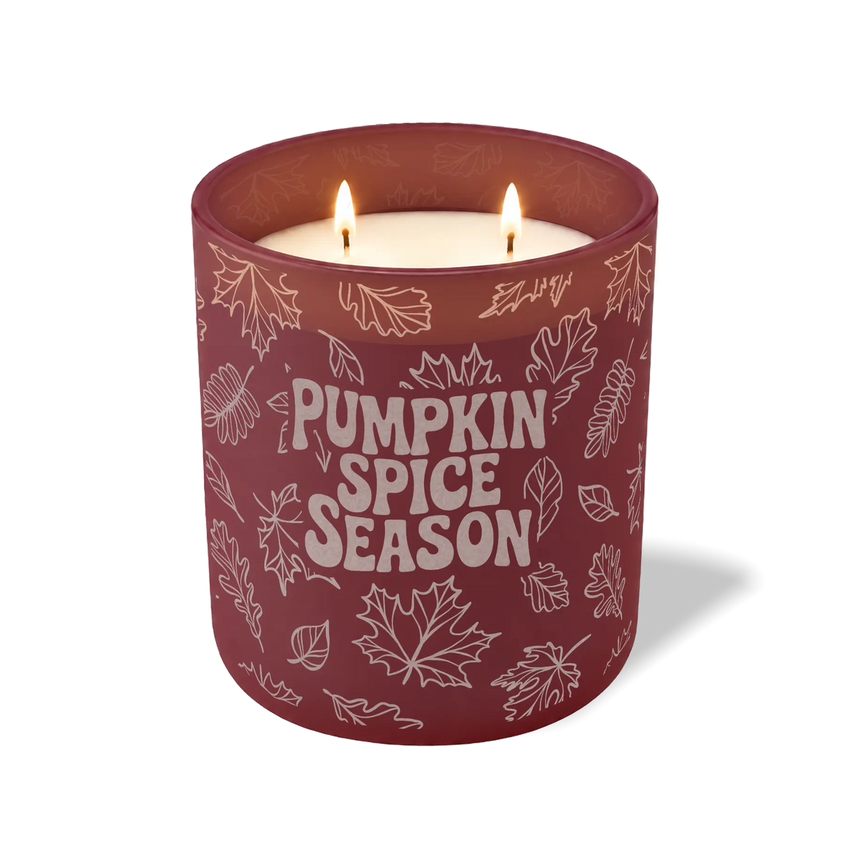 Wild Journey Custom Etched Pumpkin Spice Season 12 oz Studio Series Candle in Burgundy