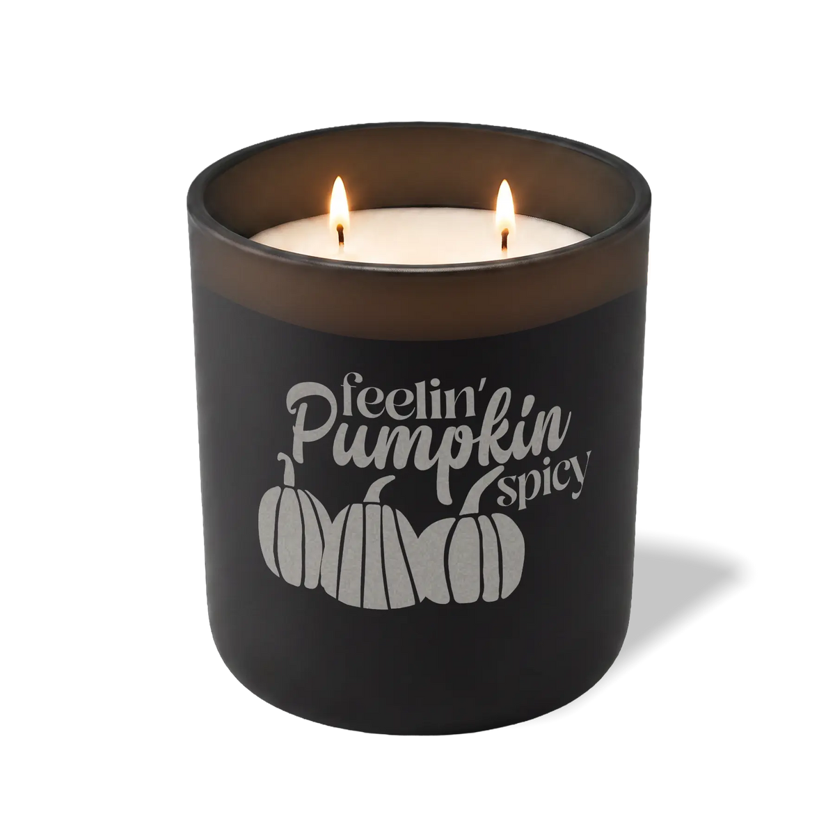 Wild Journey Custom Etched Feeling Pumpkin Spicy 12 oz Studio Series Candle in Black
