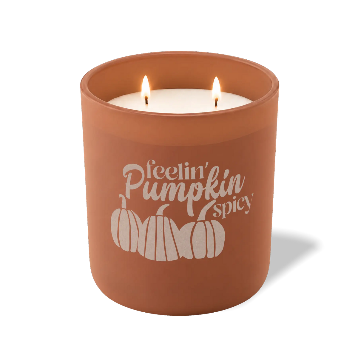Wild Journey Custom Etched Feeling Pumpkin Spicy 12 oz Studio Series Candle in Clay