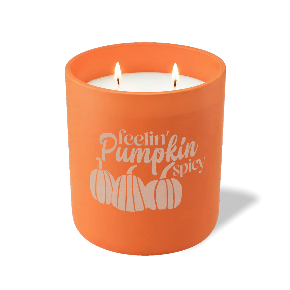 Wild Journey Custom Etched Feeling Pumpkin Spicy 12 oz Studio Series Candle in Tangy Orange