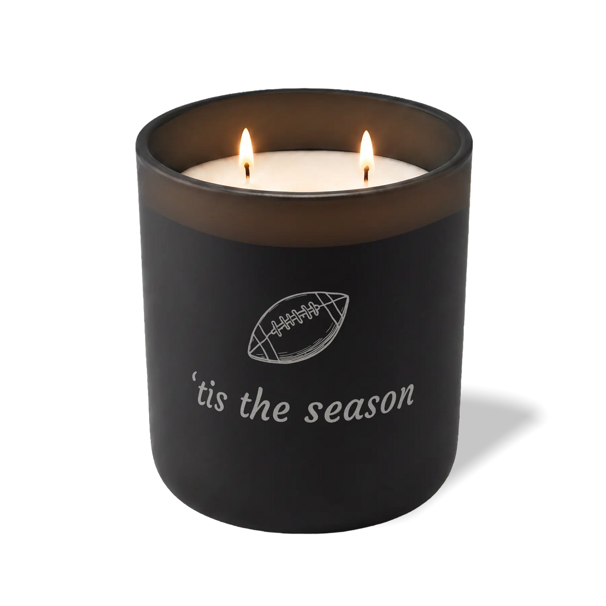 Wild Journey Custom Etched Football tis the season 12 oz Studio Series Candle in Black