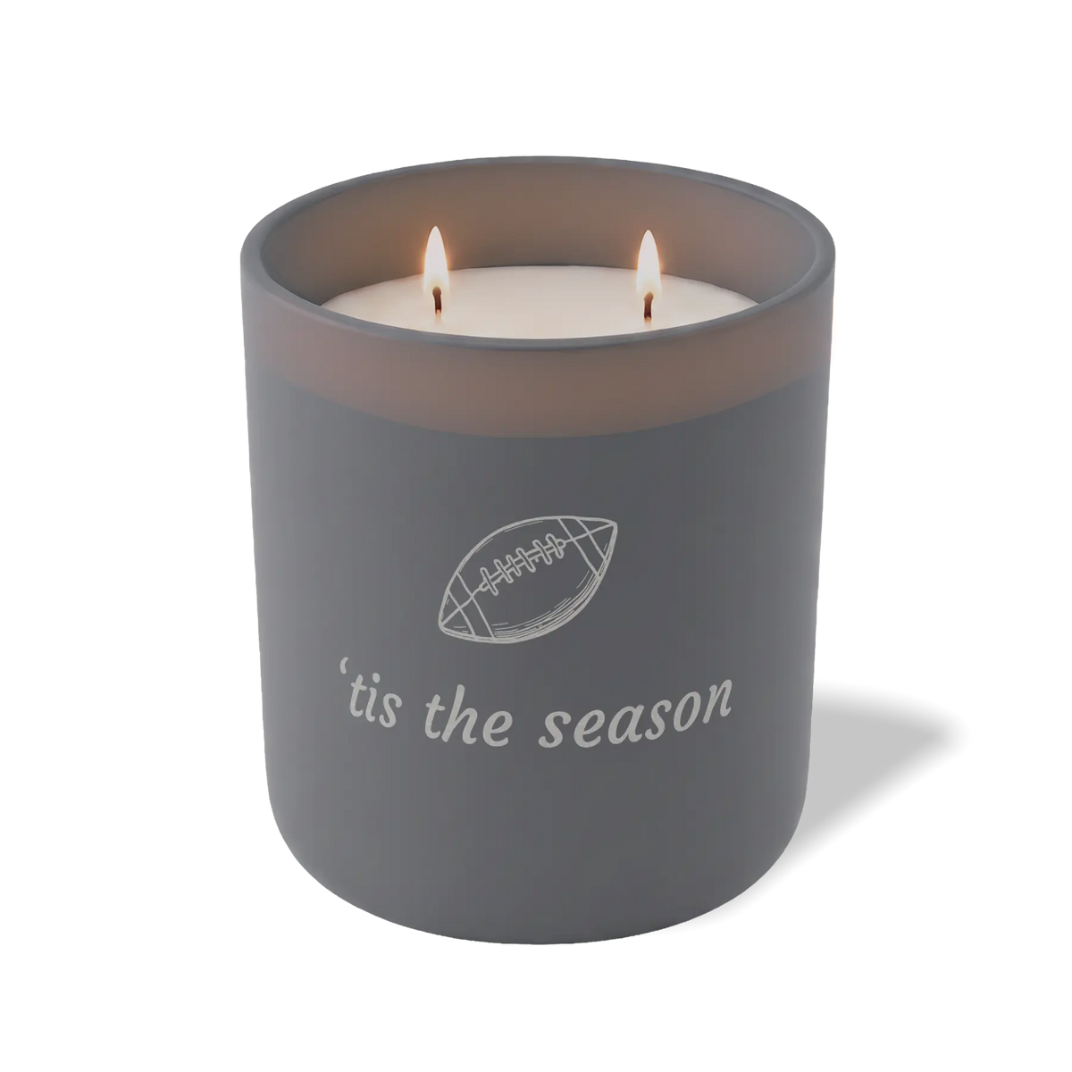 Wild Journey Custom Etched Football tis the season 12 oz Studio Series Candle in Graphite