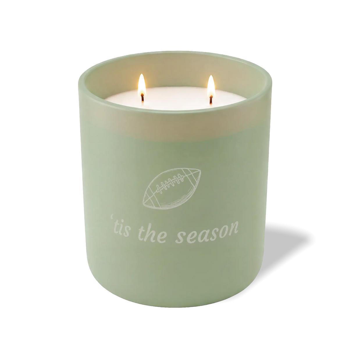 Wild Journey Custom Etched Football tis the season 12 oz Studio Series Candle in Meadow