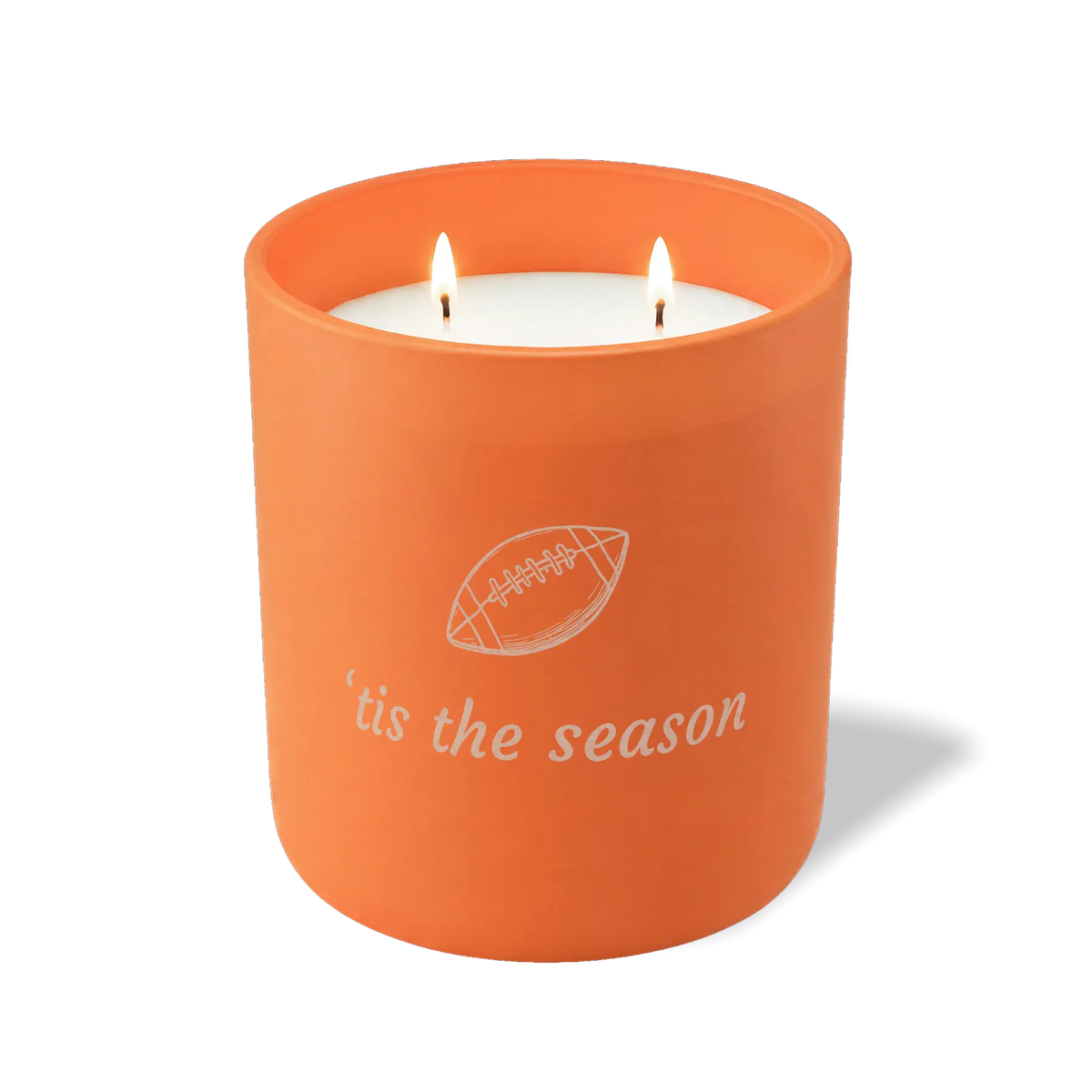 Wild Journey Custom Etched Football tis the season 12 oz Studio Series Candle in Tangy Orange