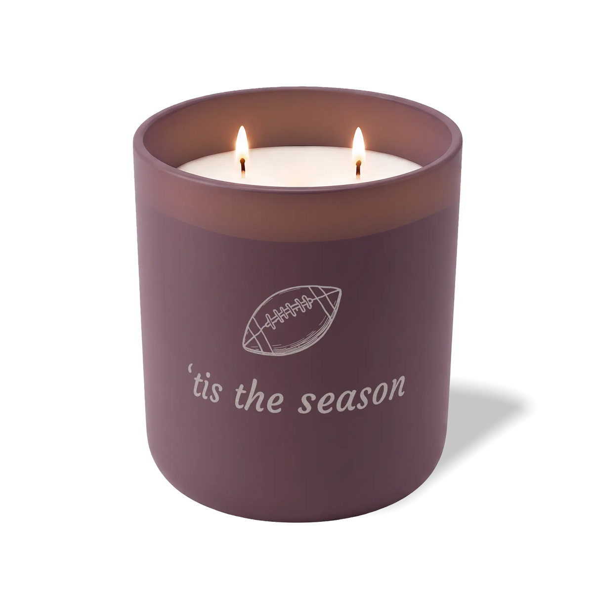 Wild Journey Custom Etched Football tis the season 12 oz Studio Series Candle in Velvet Plum