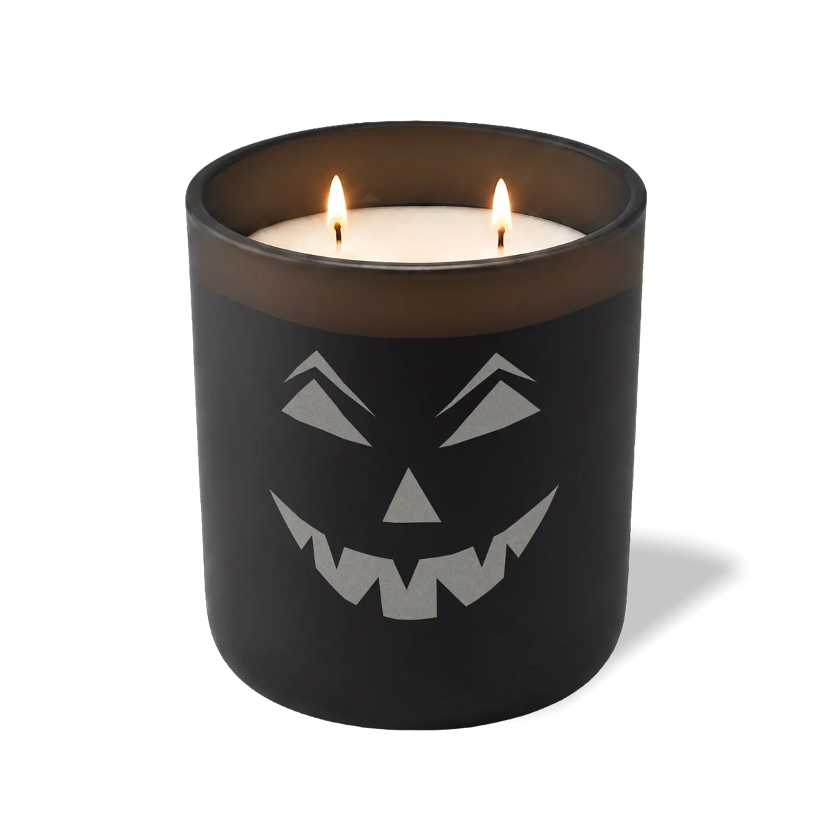 Wild Journey Custom Etched Smirking Jack Pumpkin Face 12 oz Studio Series Candle in Black