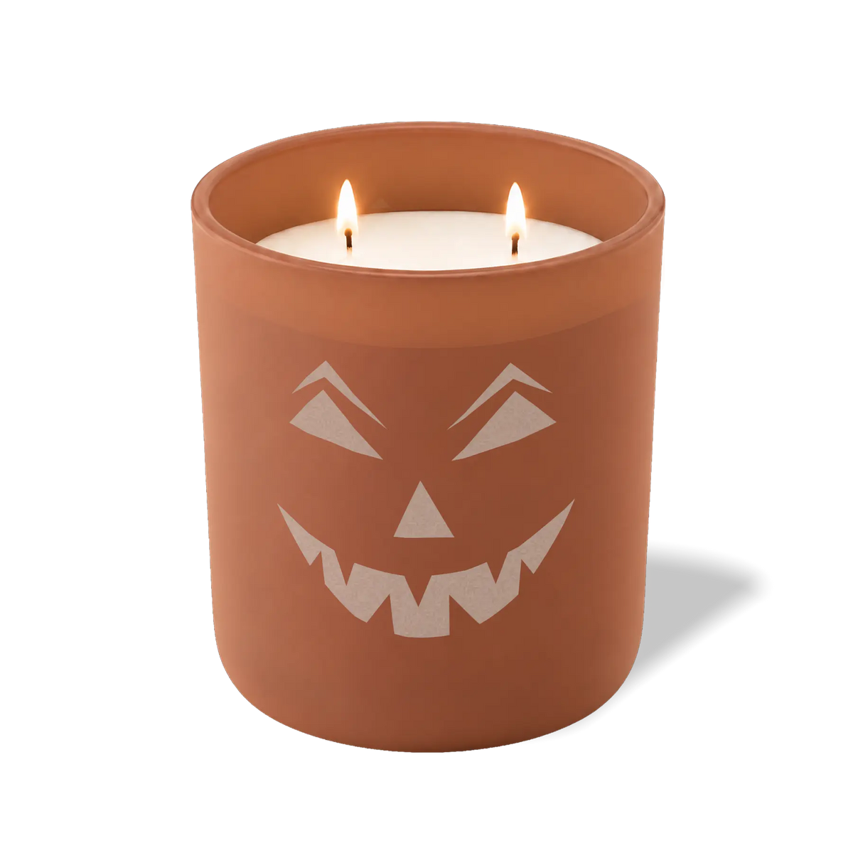Wild Journey Custom Etched Smirking Jack Pumpkin Face 12 oz Studio Series Candle in Clay