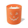 Wild Journey Custom Etched Smirking Jack Pumpkin Face 12 oz Studio Series Candle in Tangy Orange