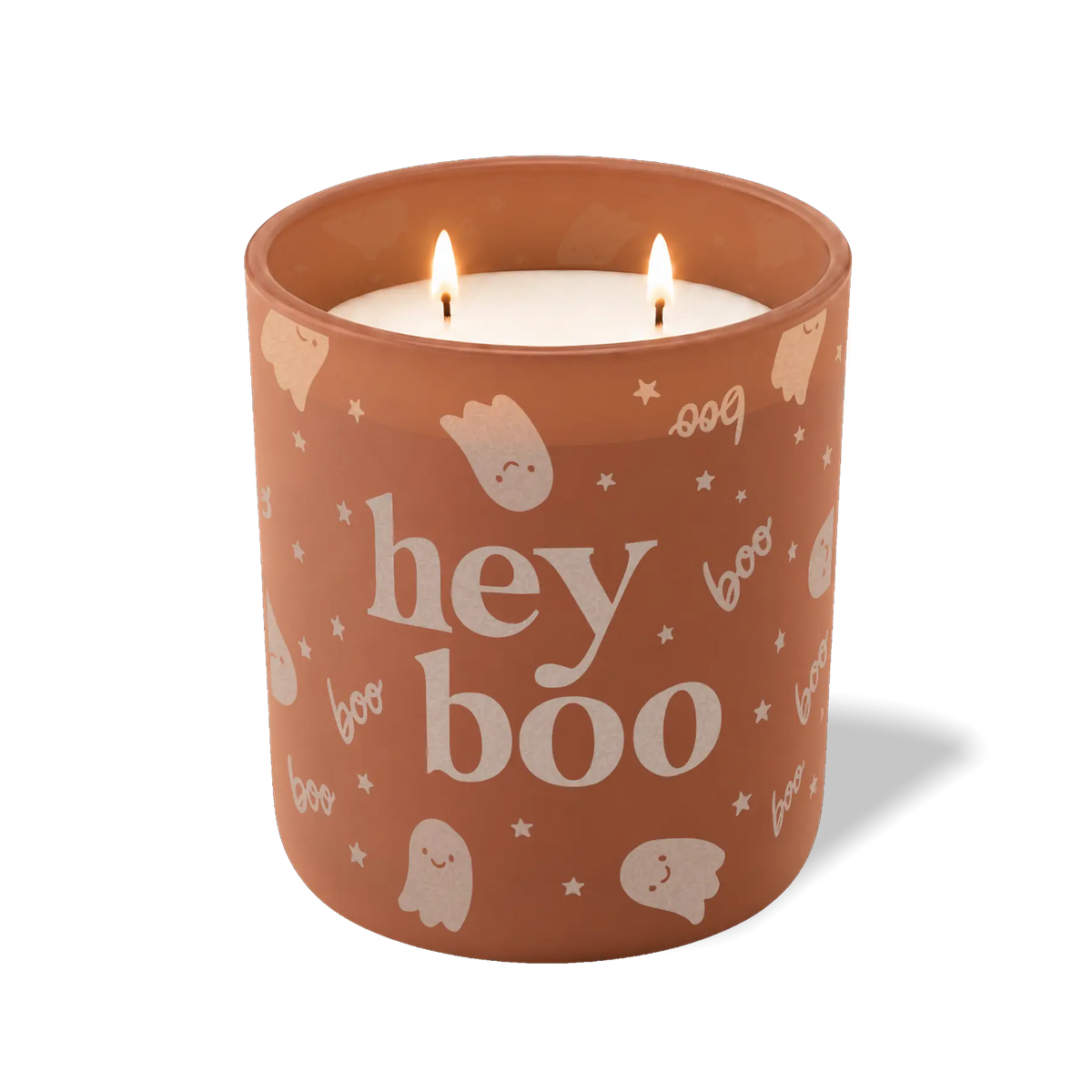 Wild Journey Custom Etched Hey Boo 12 oz Studio Series Candle in Clay