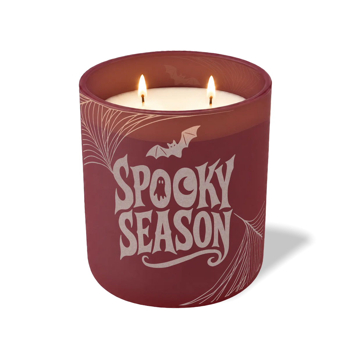 Wild Journey Custom Etched Spooky Season 12 oz Studio Series Candle in Burgundy
