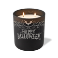 Wild Journey Custom Etched Happy Halloween Cobweb Crest 12 oz Studio Series Candle in Black