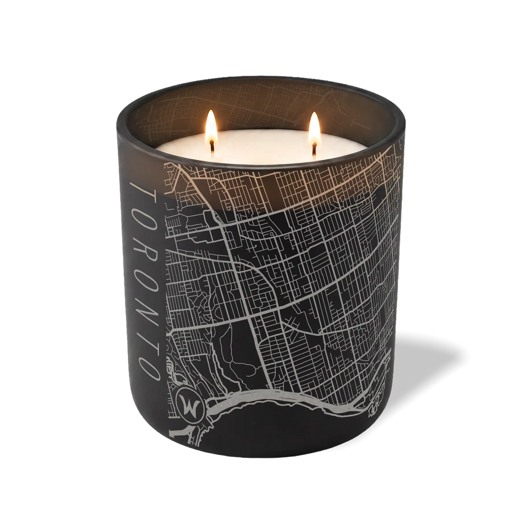 Wild Journey Custom Etched Toronto Map 12 oz Studio Series Candle in Black