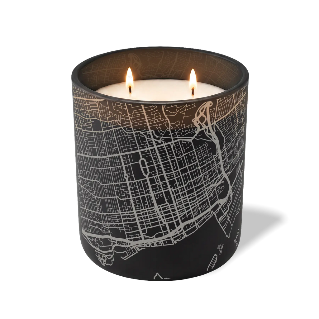 Wild Journey Custom Etched Toronto Map 12 oz Studio Series Candle in Black