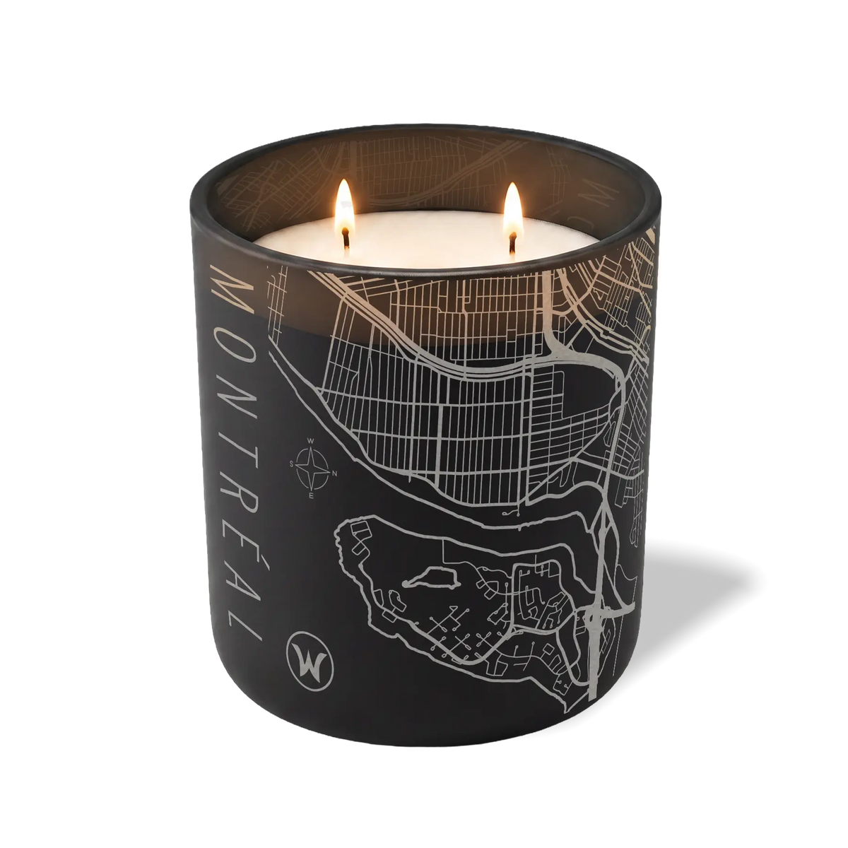 Wild Journey Custom Etched Montreal Map 12 oz Studio Series Candle in Black