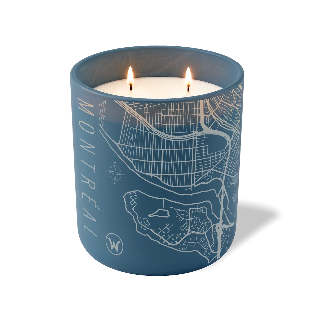 Wild Journey Custom Etched Montreal Map 12 oz Studio Series Candle in Cobalt