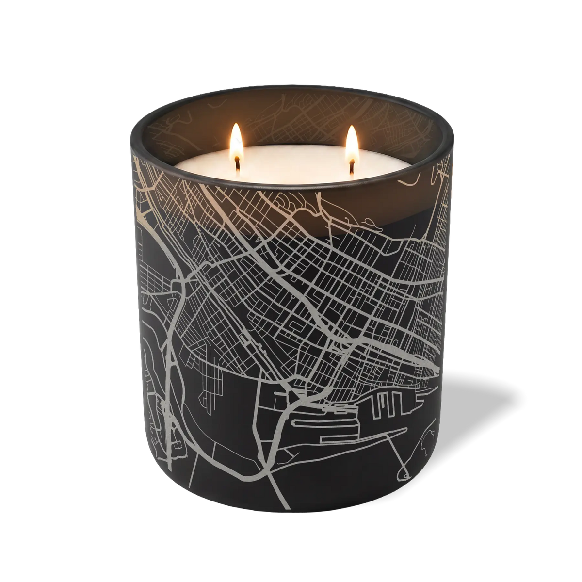 Wild Journey Custom Etched Montreal Map 12 oz Studio Series Candle in Black