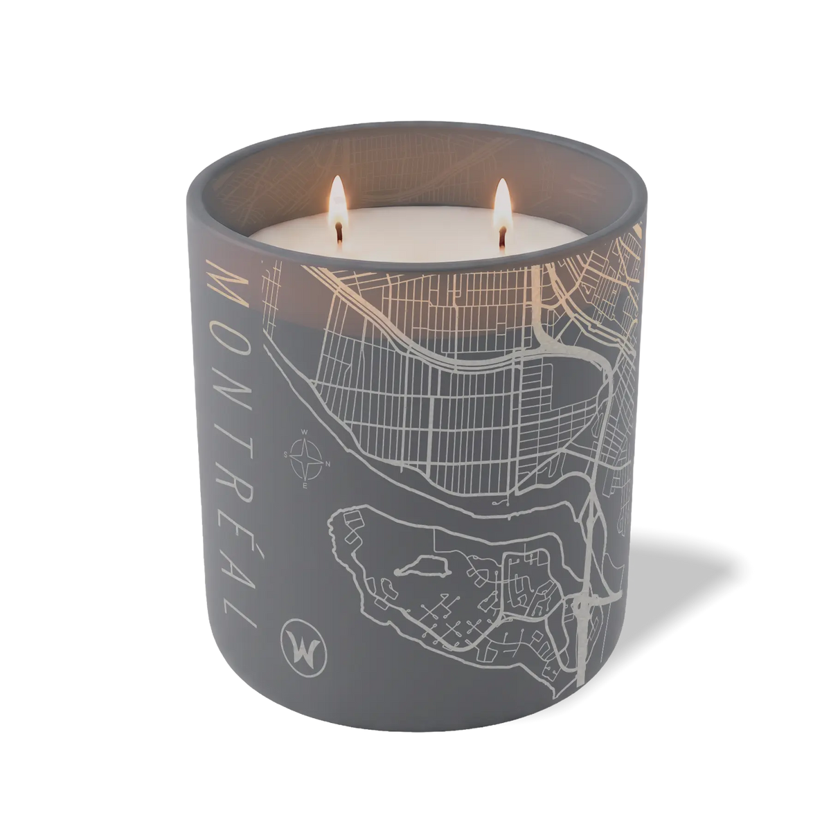 Wild Journey Custom Etched Montreal Map 12 oz Studio Series Candle in Graphite