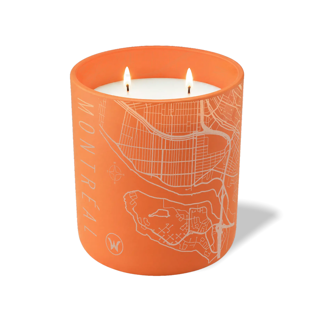 Wild Journey Custom Etched Montreal Map 12 oz Studio Series Candle in Tangy Orange