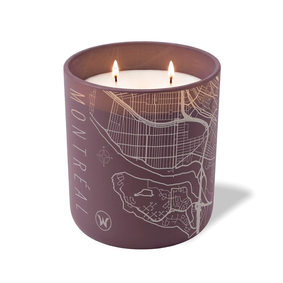 Wild Journey Custom Etched Montreal Map 12 oz Studio Series Candle in Velvet Plum