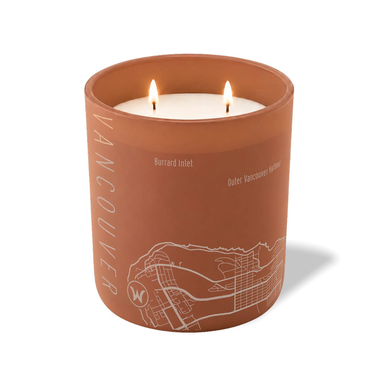 Wild Journey Custom Etched Vancouver Map 12 oz Studio Series Candle in Clay