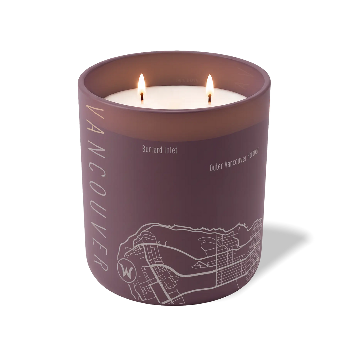 Wild Journey Custom Etched Vancouver Map 12 oz Studio Series Candle in Velvet Plum