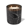 Wild Journey Custom Etched Calgary Map 12 oz Studio Series Candle in Black