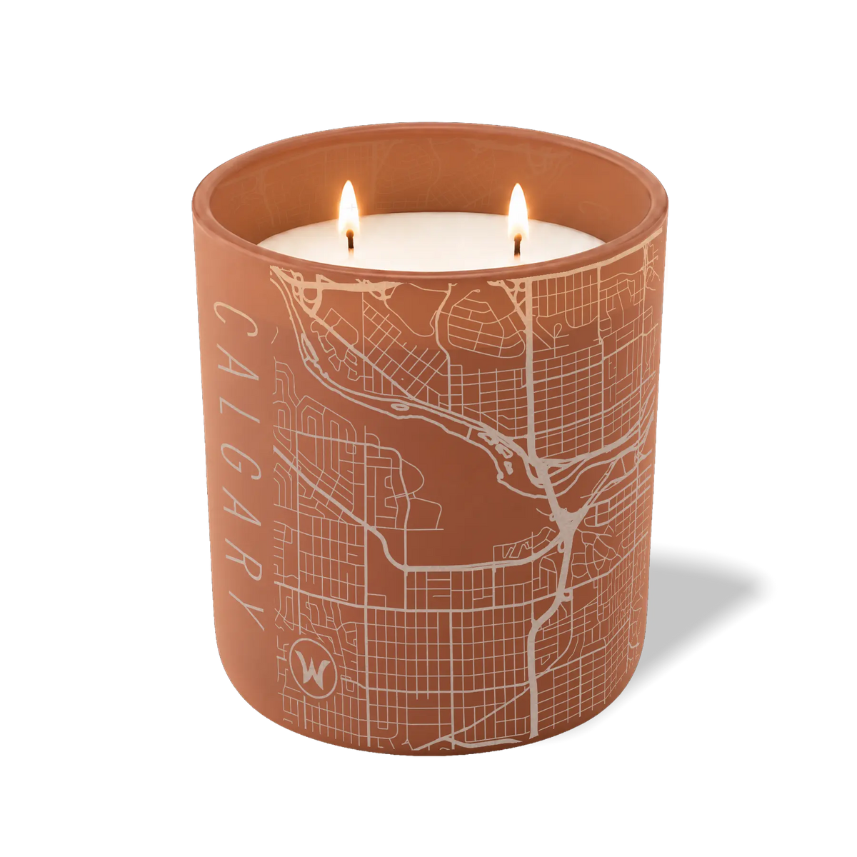 Wild Journey Custom Etched Calgary Map 12 oz Studio Series Candle in Clay