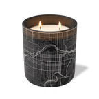 Wild Journey Custom Etched Calgary Map 12 oz Studio Series Candle in Black