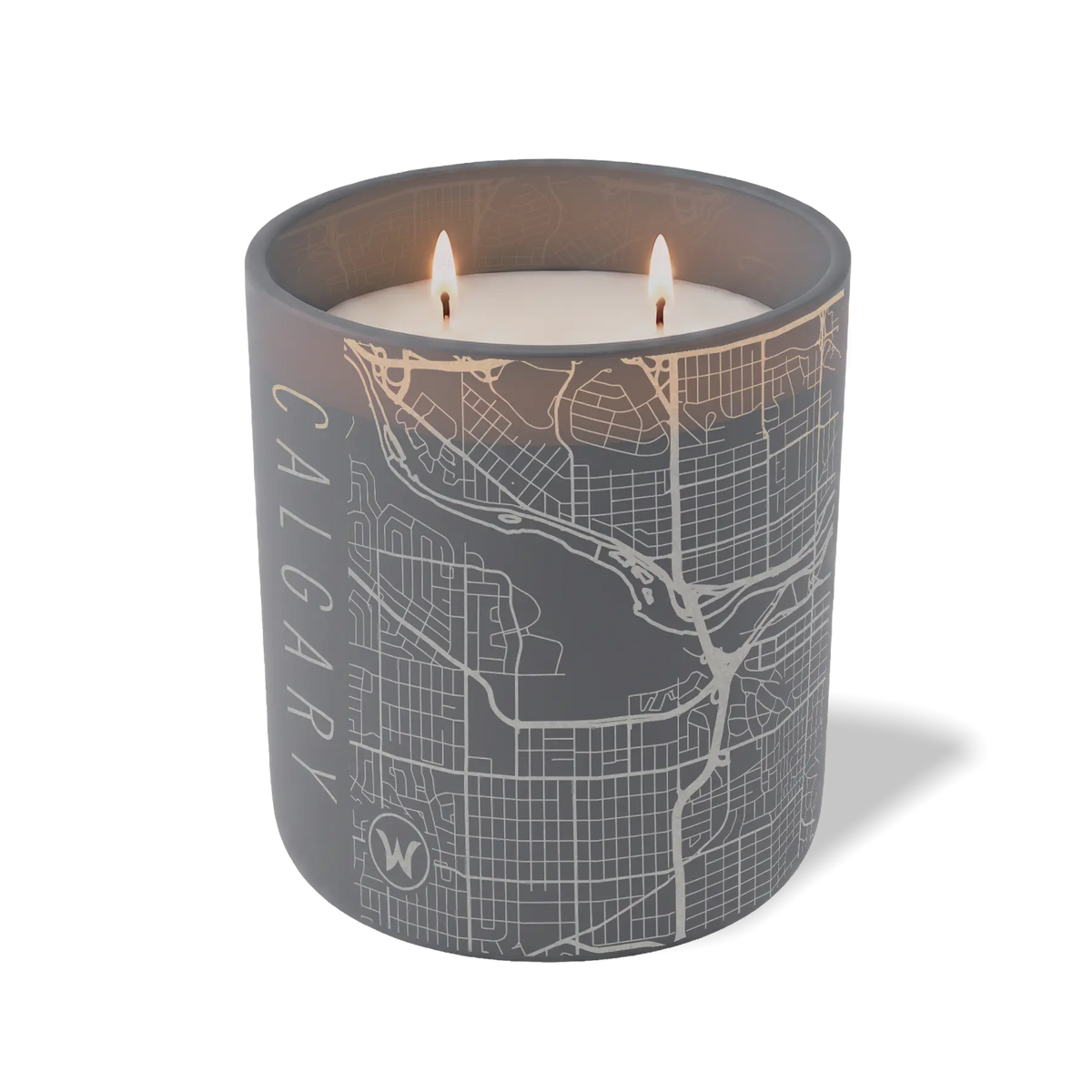 Wild Journey Custom Etched Calgary Map 12 oz Studio Series Candle in Graphite