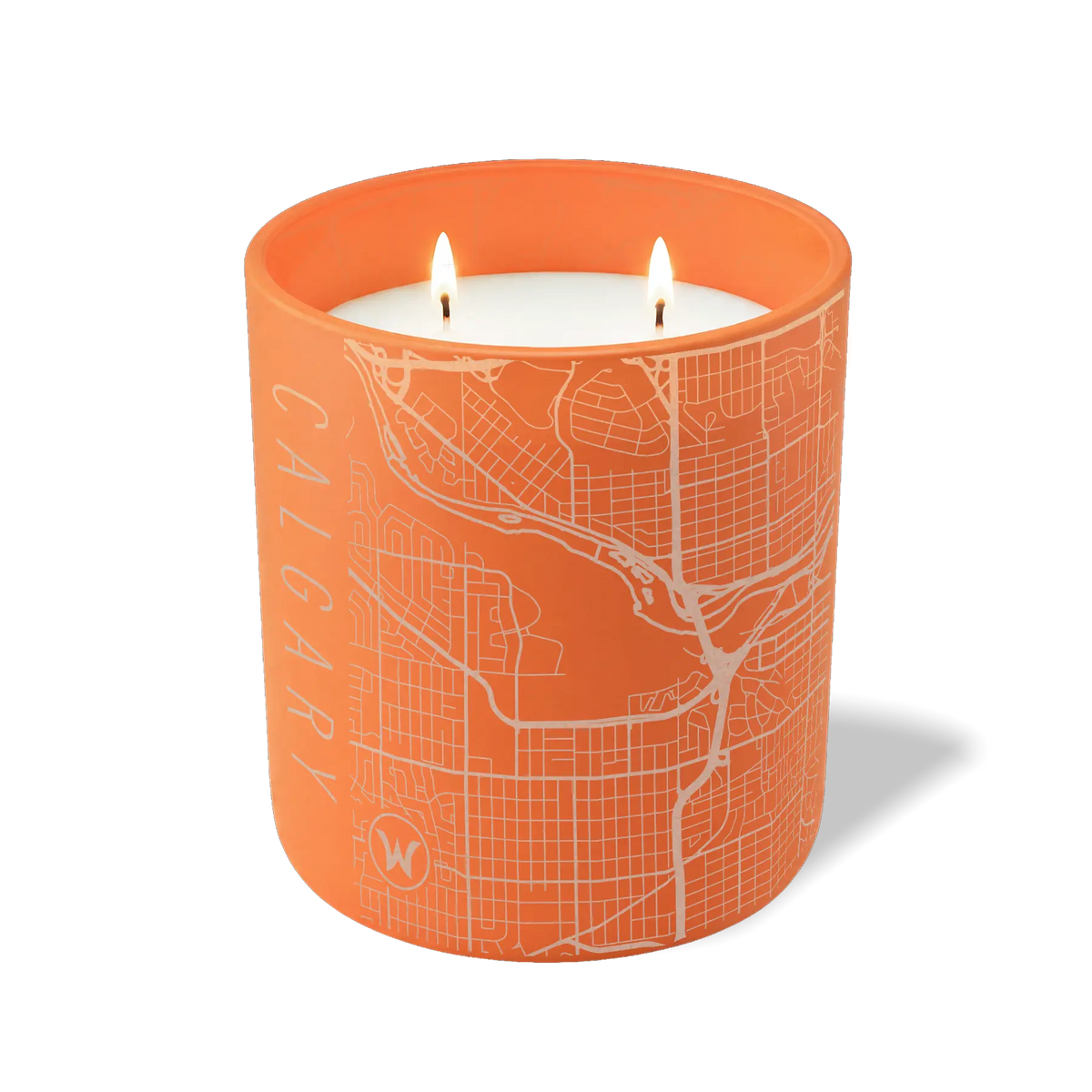 Wild Journey Custom Etched Calgary Map 12 oz Studio Series Candle in Tangy Orange