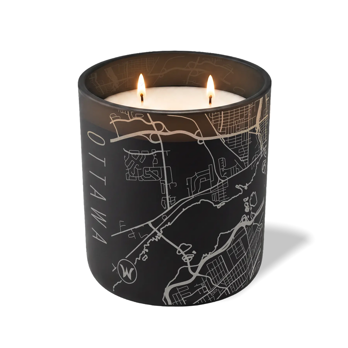 Wild Journey Custom Etched Ottawa Map 12 oz Studio Series Candle in Black