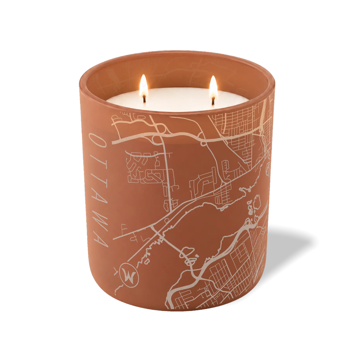 Wild Journey Custom Etched Ottawa Map 12 oz Studio Series Candle in Clay